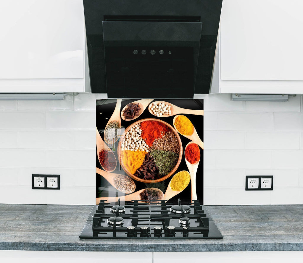 Exotic Spice Medley - Tempered Glass Kitchen Backsplash-BacksplashArtworks