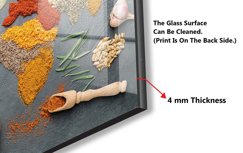 World of Spices - Glass Kitchen Backsplash-BacksplashArtworks