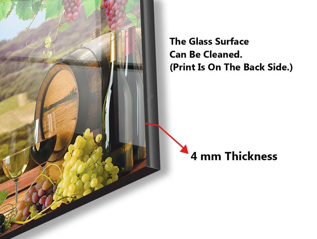Rustic Vineyard Glass Kitchen Backsplash – Vineyard Wine & Cheese-BacksplashArtworks