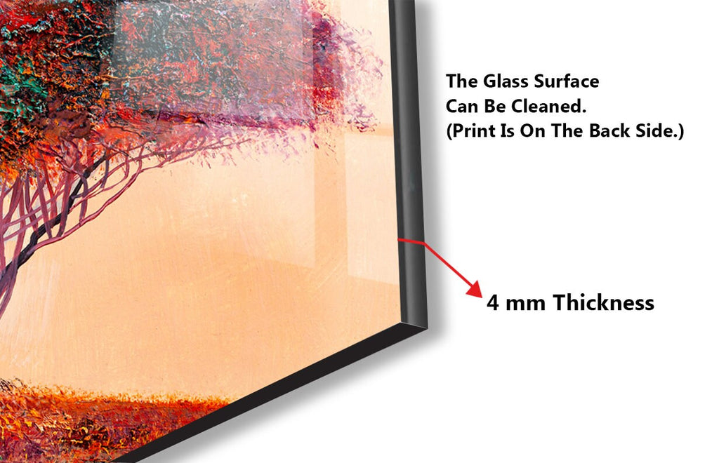 Botanical Floral Tempered Glass Backsplash-BacksplashArtworks
