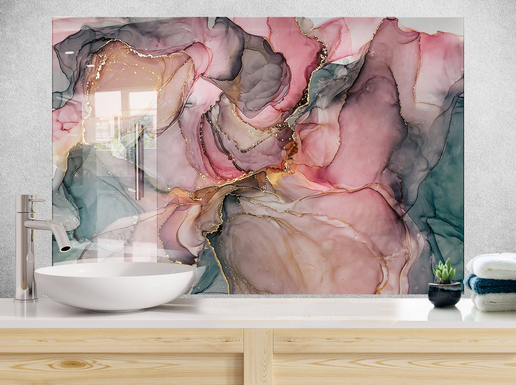 Abstract Tempered Glass Backsplash-BacksplashArtworks