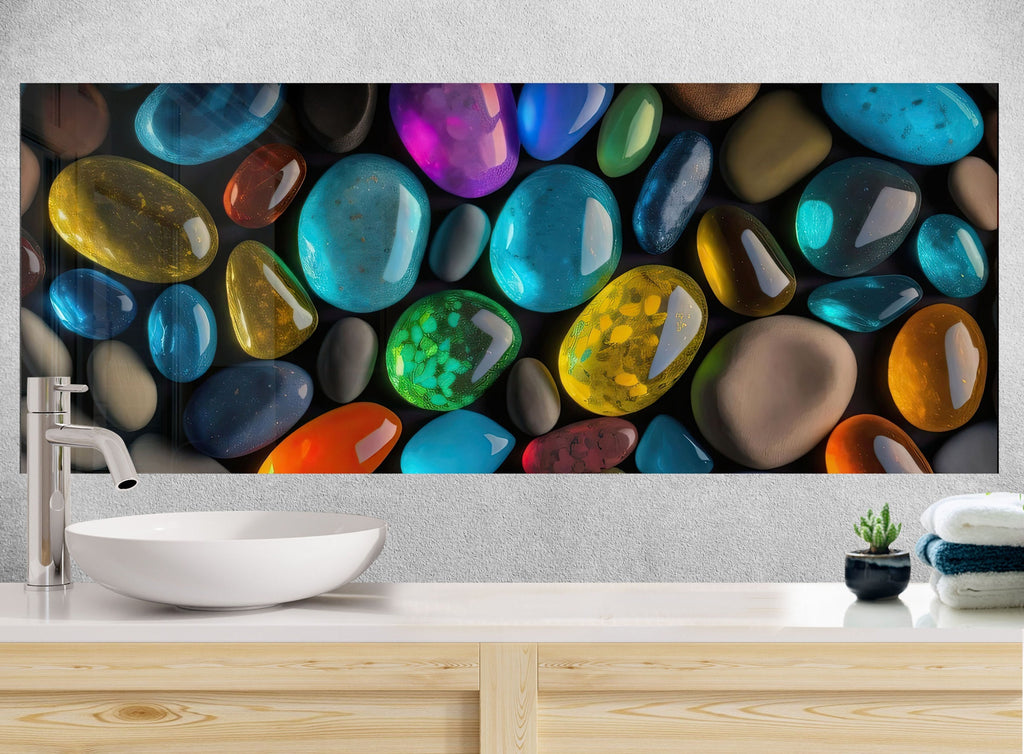 Zen Spa Stones Tempered Glass Backsplash-BacksplashArtworks