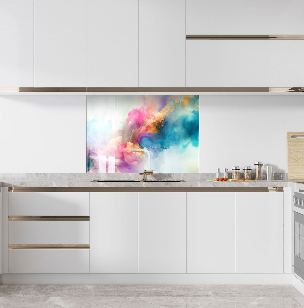 Abstract Tempered Glass Backsplash-BacksplashArtworks