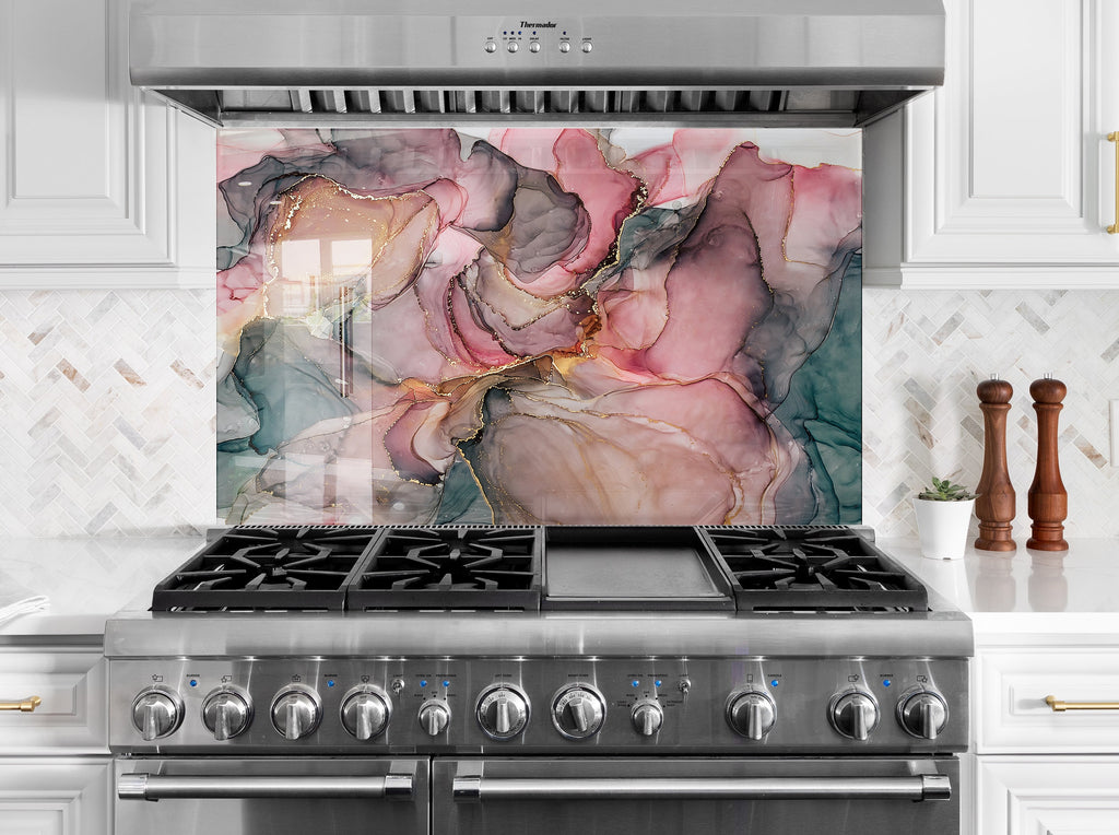 Abstract Tempered Glass Backsplash-BacksplashArtworks
