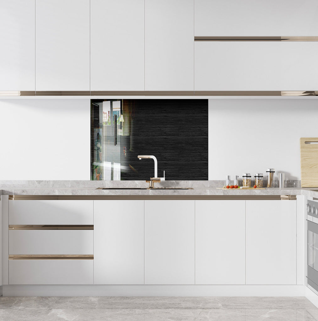 Black Wood Grain - Glass Kitchen Backsplash-BacksplashArtworks