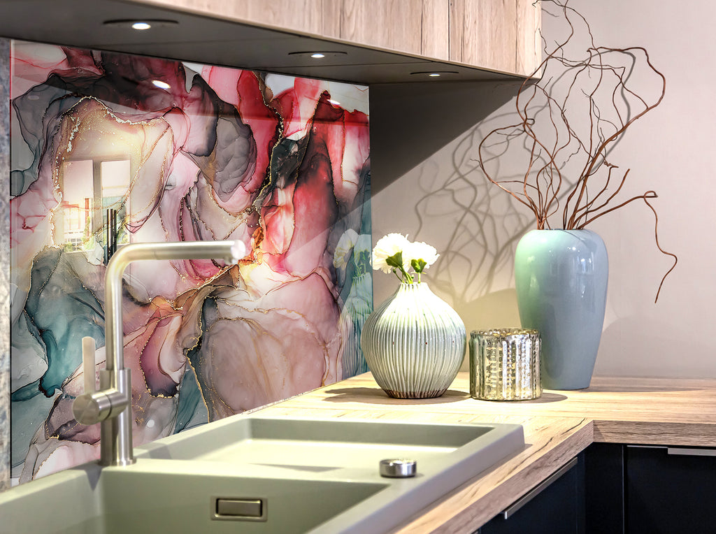Abstract Tempered Glass Backsplash-BacksplashArtworks
