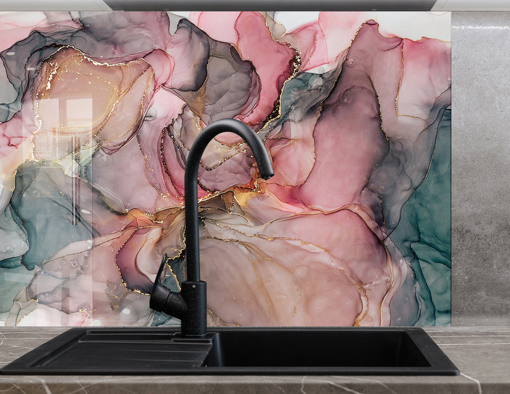 Abstract Tempered Glass Backsplash-BacksplashArtworks