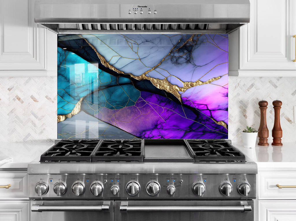 Abstract Tempered Glass Backsplash-BacksplashArtworks