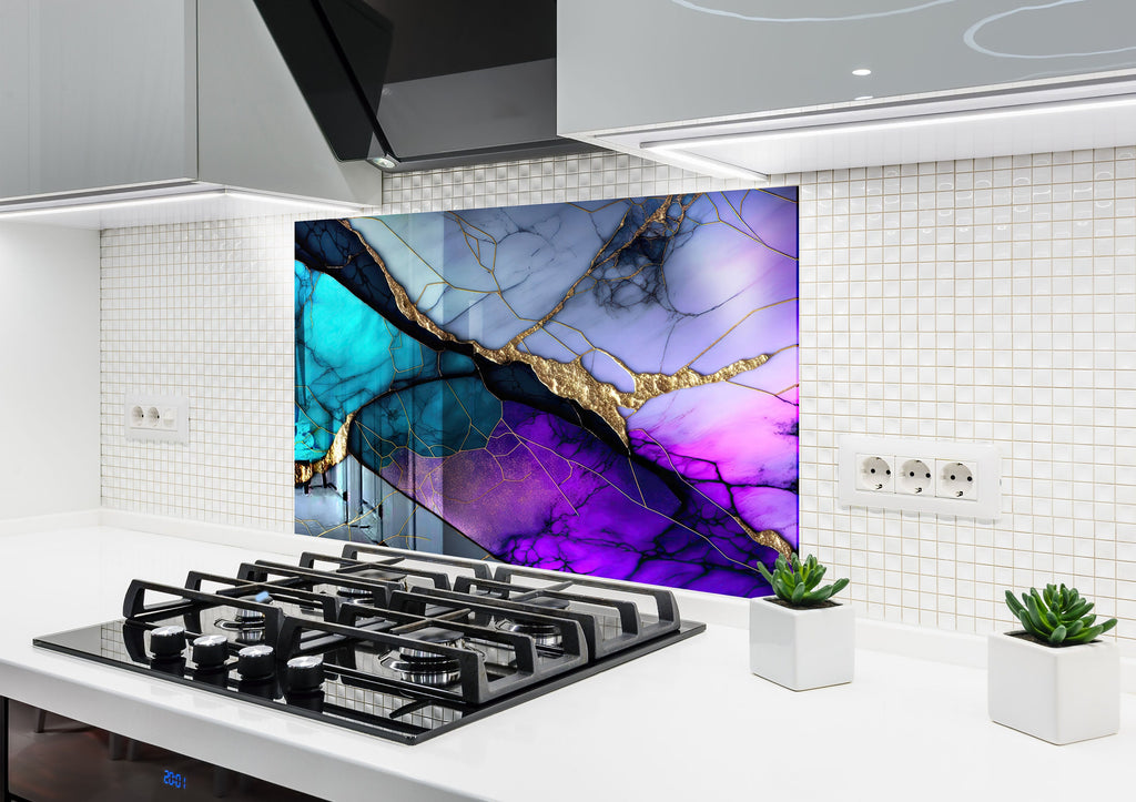 Abstract Tempered Glass Backsplash-BacksplashArtworks