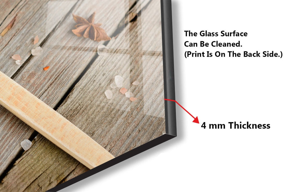 Wooden Spice Board - Glass Kitchen Backsplash-BacksplashArtworks
