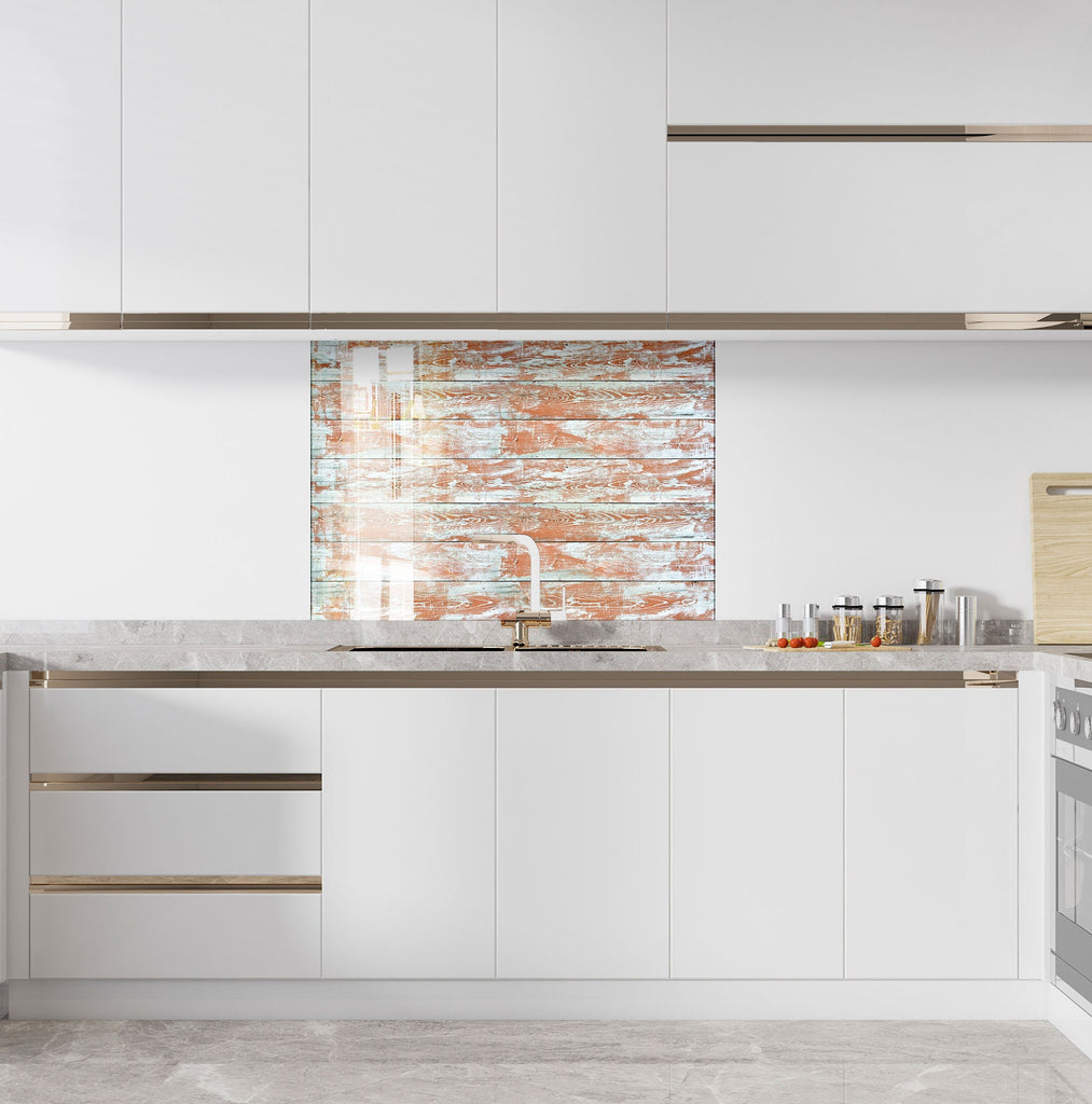 Coastal Wood - Glass Kitchen Backsplash-BacksplashArtworks