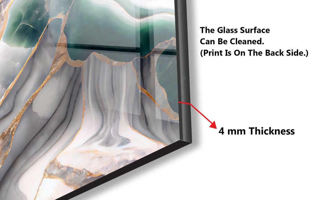 Emerald Veined Marble - Glass Kitchen Backsplash-BacksplashArtworks