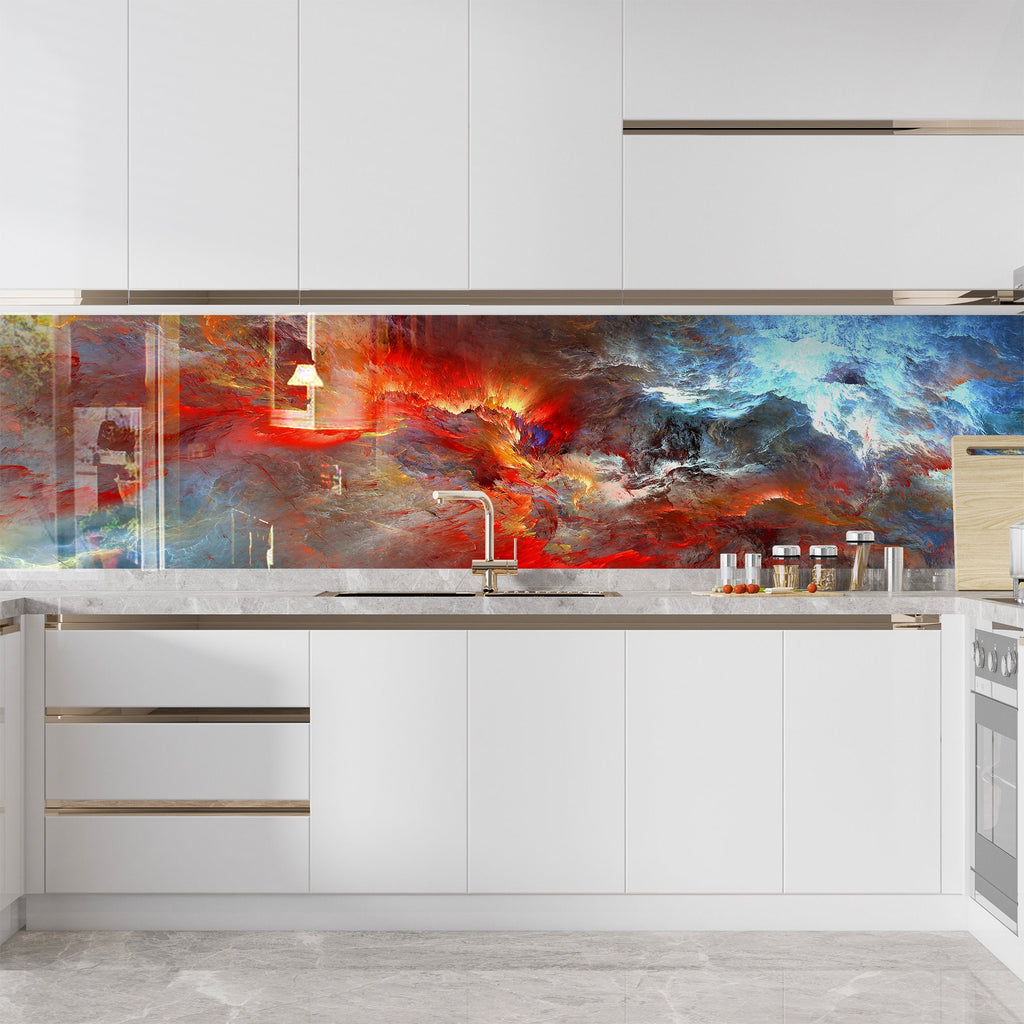 Abstract Tempered Glass Backsplash-BacksplashArtworks