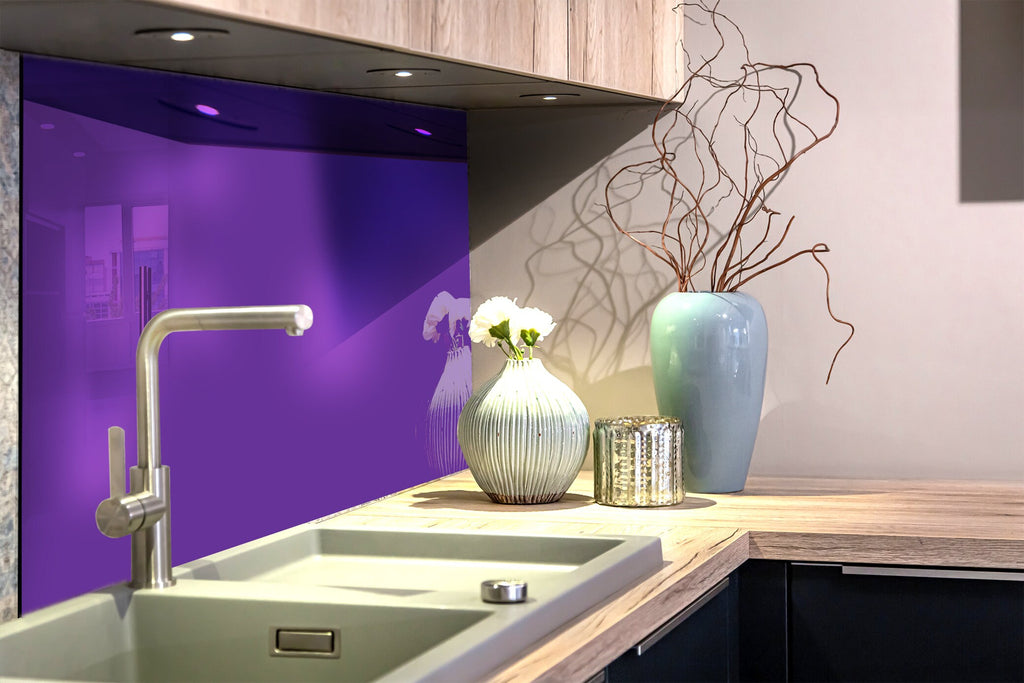 Royal Purple - Glass Kitchen Backsplash-BacksplashArtworks