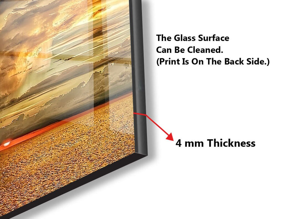 Fiery Sunset Sky - Glass Kitchen Backsplash-BacksplashArtworks