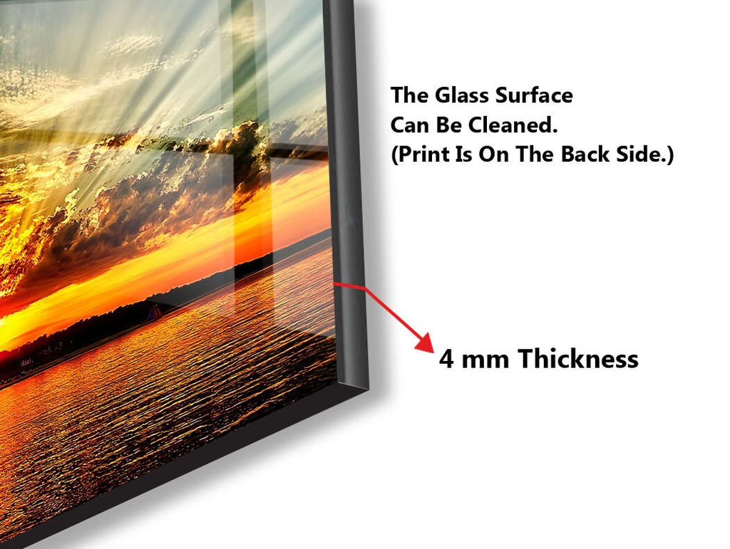 Radiant Sunset Reflection - Glass Kitchen Backsplash-BacksplashArtworks