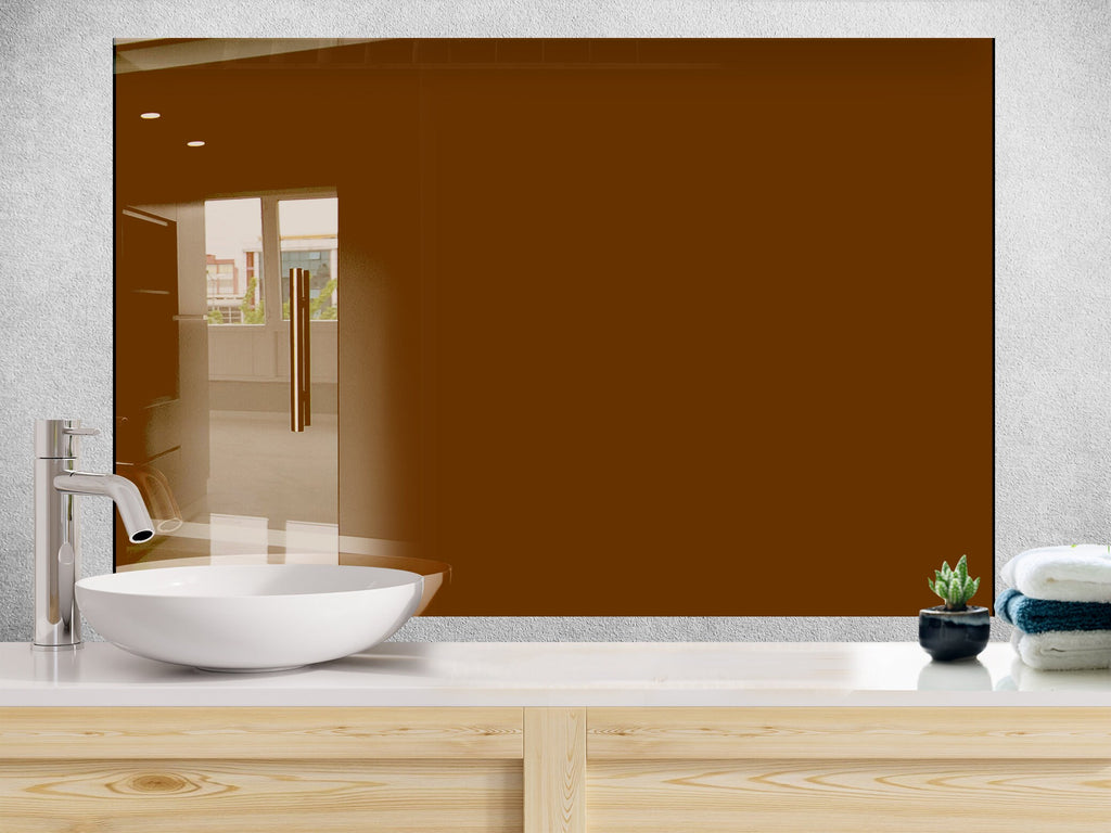 Chocolate Brown - Glass Kitchen Backsplash-BacksplashArtworks
