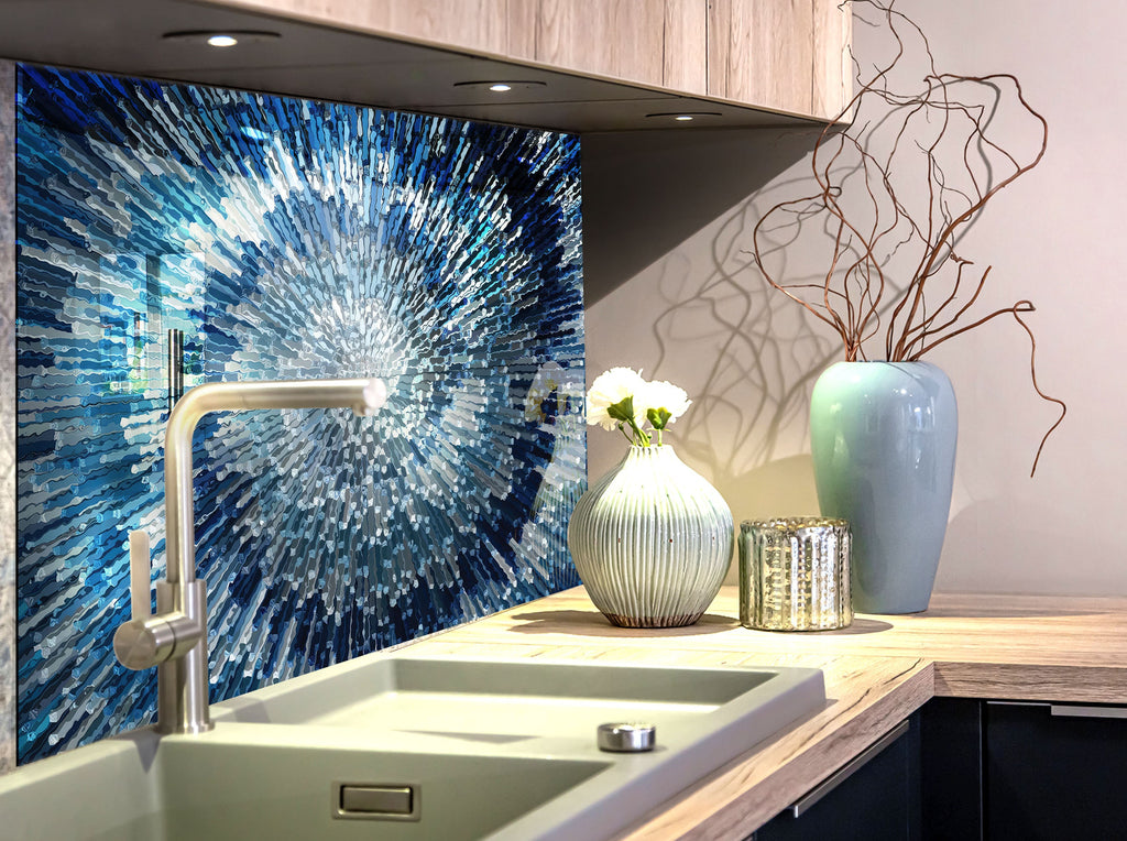 Abstract Tempered Glass Backsplash-BacksplashArtworks
