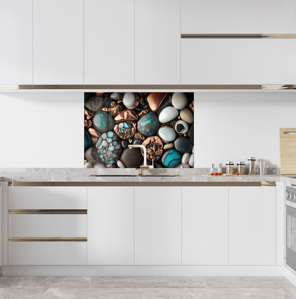 Zen Spa Stones Tempered Glass Backsplash-BacksplashArtworks