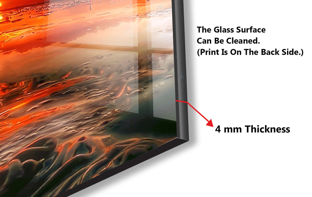 a picture of a glass surface with the words glass surface can be cleaned, print
