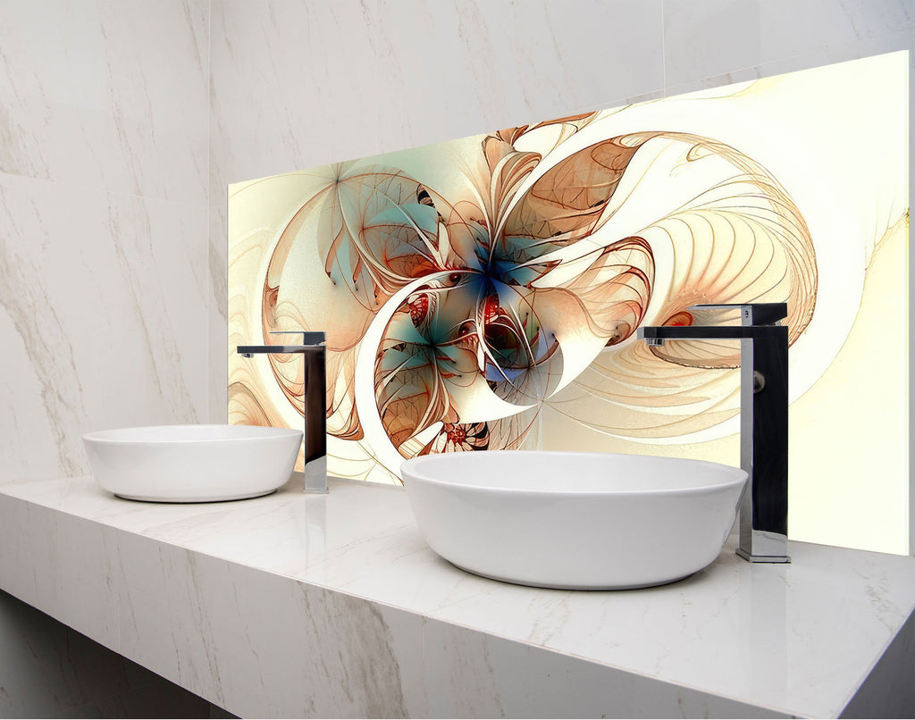 two white bowls on a counter in a bathroom