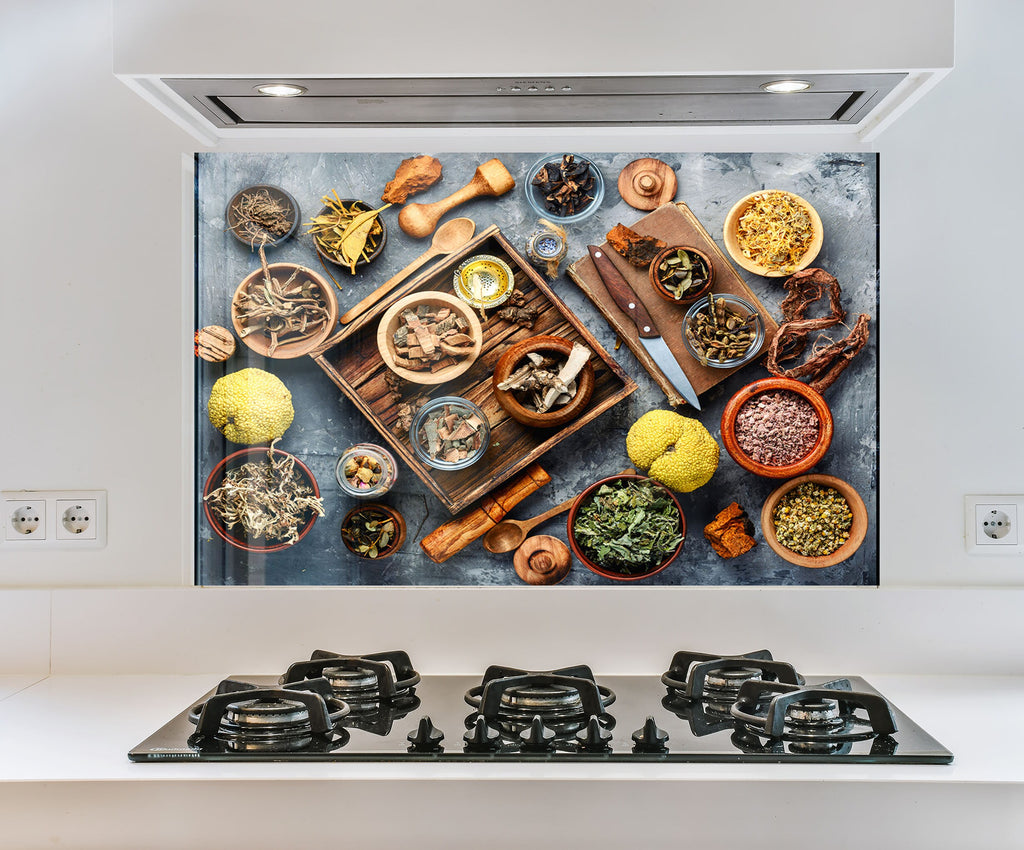 a picture of a kitchen with a variety of cooking utensils