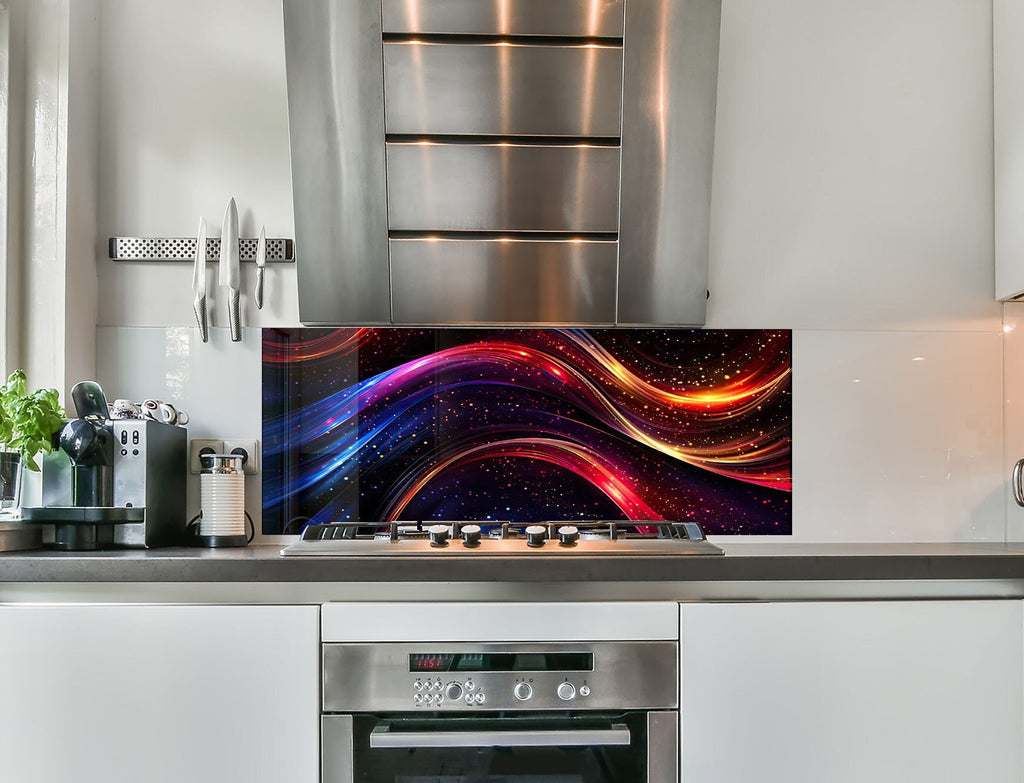 Abstract Tempered Glass Backsplash-BacksplashArtworks