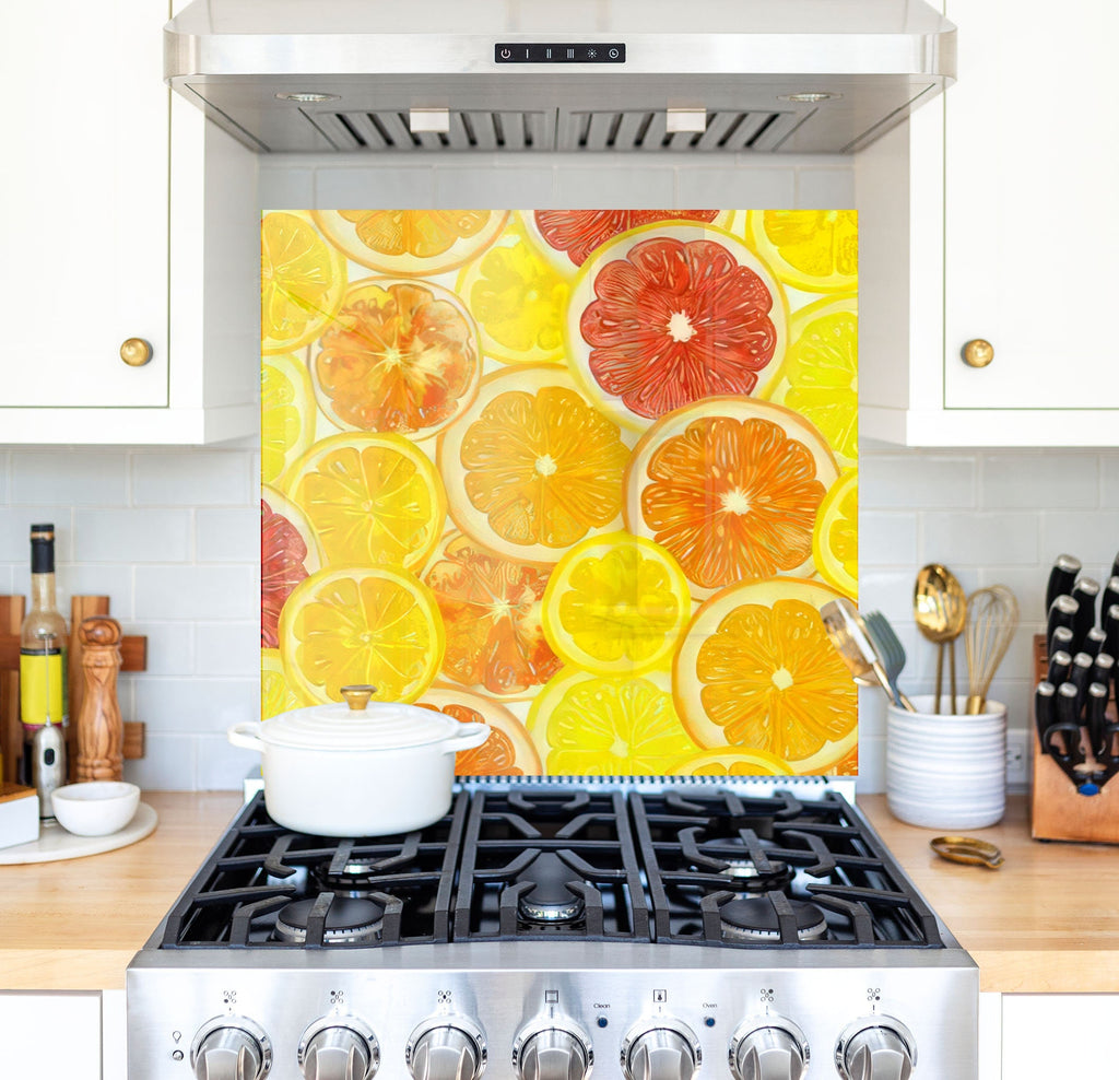 Citrus Burst Glass Kitchen Backsplash – Fresh & Vibrant Design-BacksplashArtworks