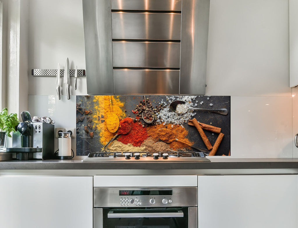 Spices & Herbs - Tempered Glass Backsplash-BacksplashArtworks